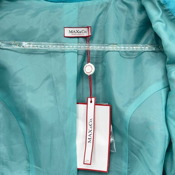 Max & Co Patchwork Blazer Wool Mohair Women 10 Blue Plaid Preppy Steampunk NEW - Picture 3 of 15